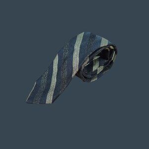 Hughes Hatcher Suffrin Mens All Silk Striped Tie Black & Gold